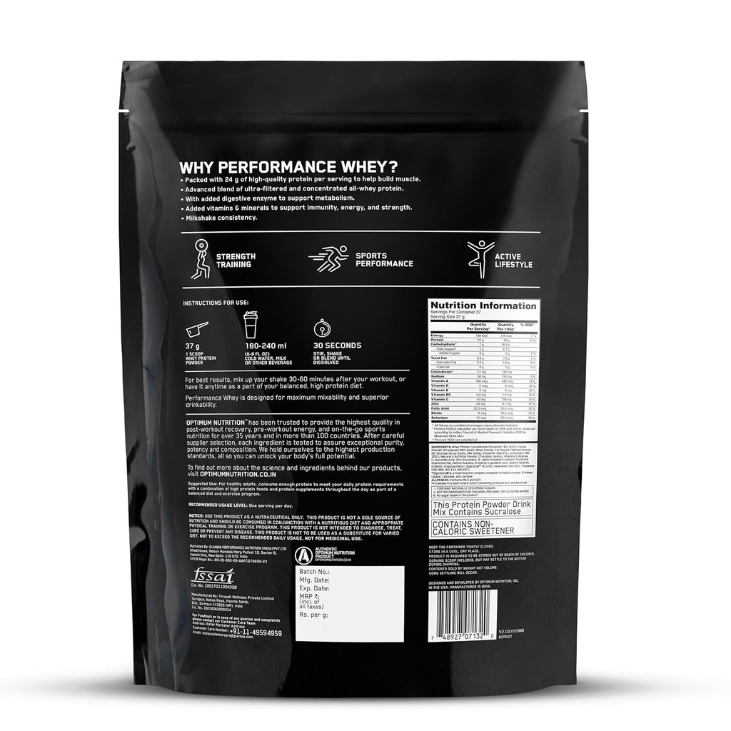Performance Whey 1KG - Chocolate Milkshake