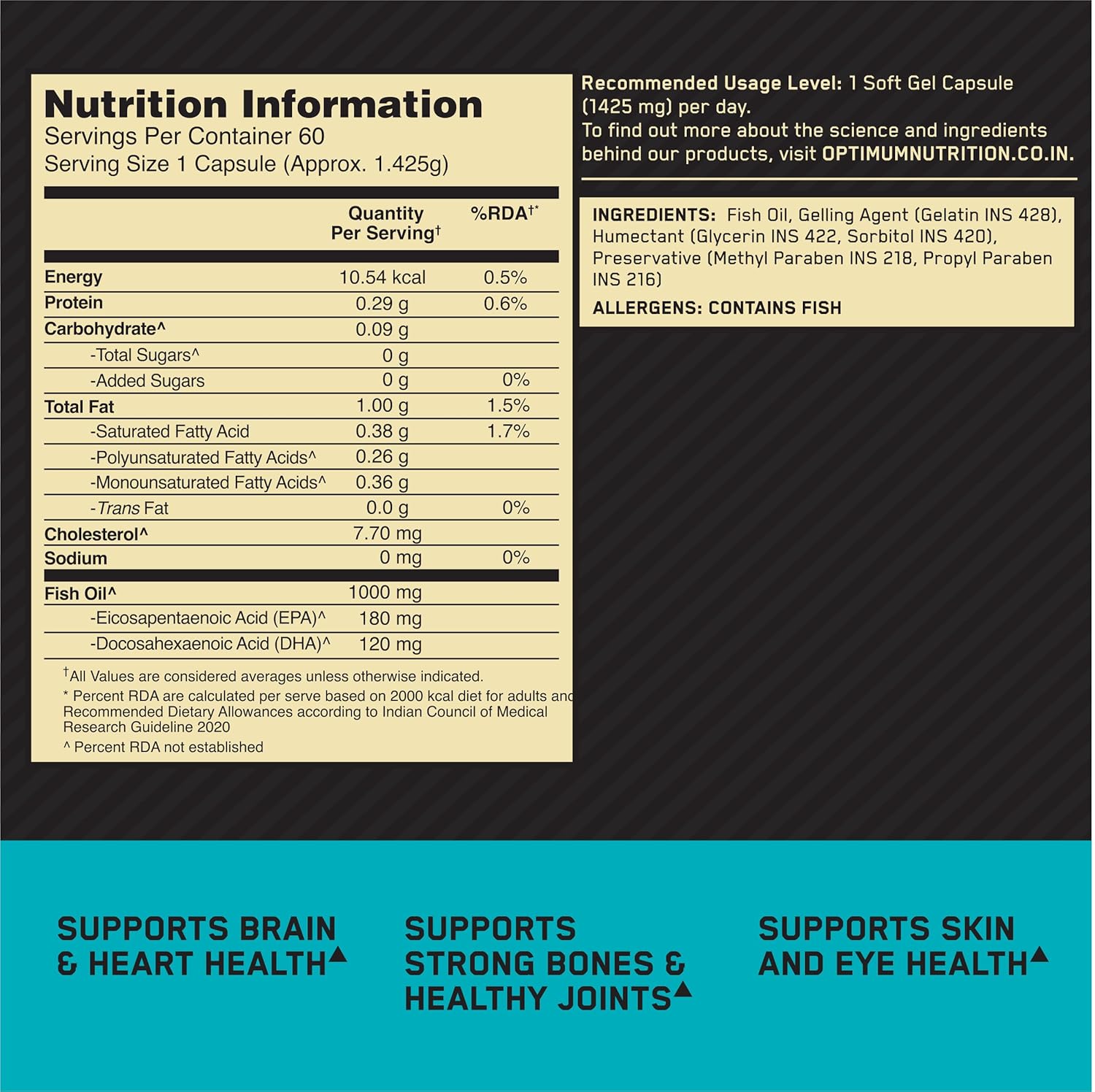 Optimum Nutrition Fish Oil - 60 Capsules