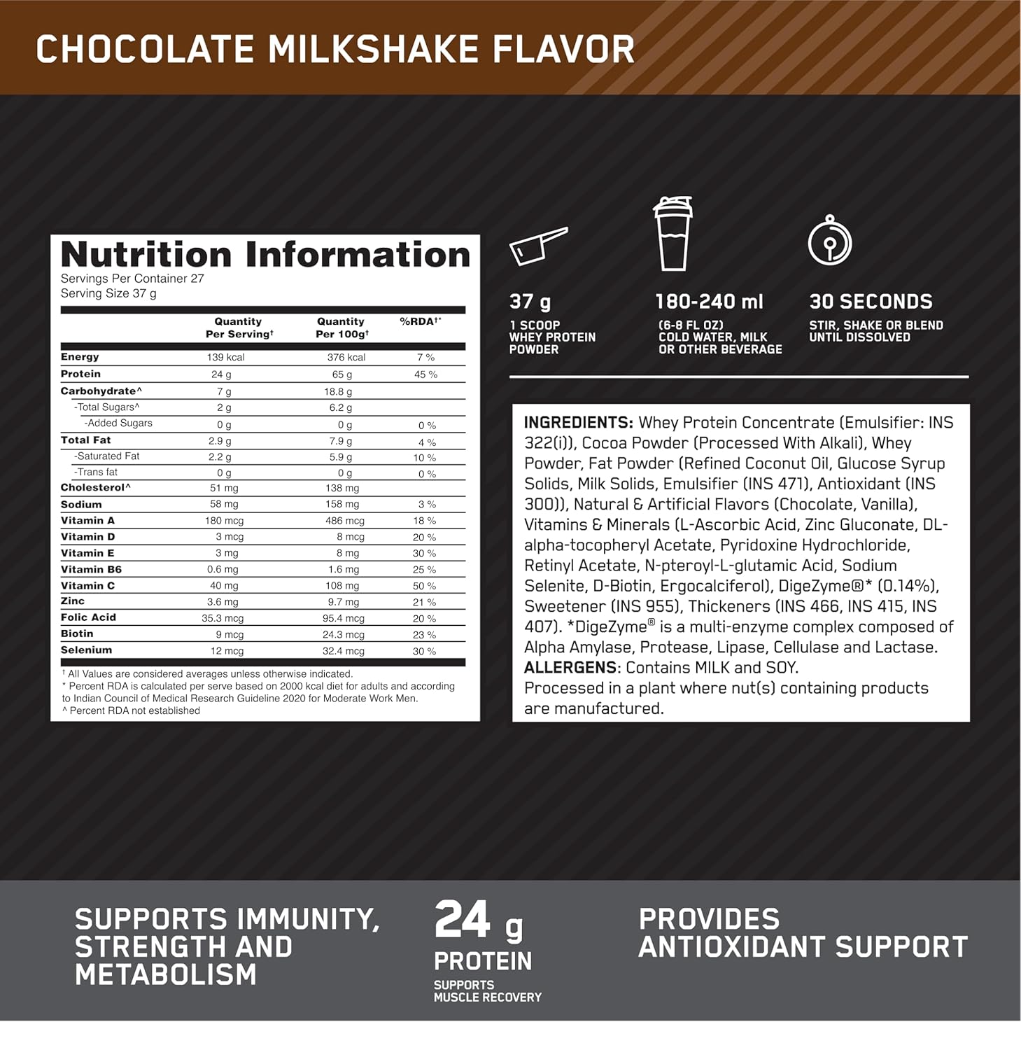 Performance Whey 1KG - Chocolate Milkshake